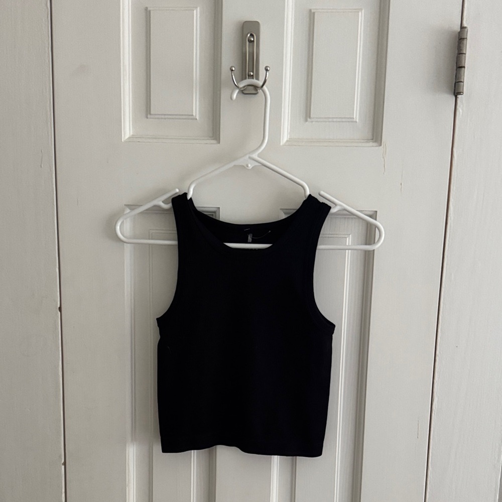 Classic Black Tight, Cropped, Tank for Women